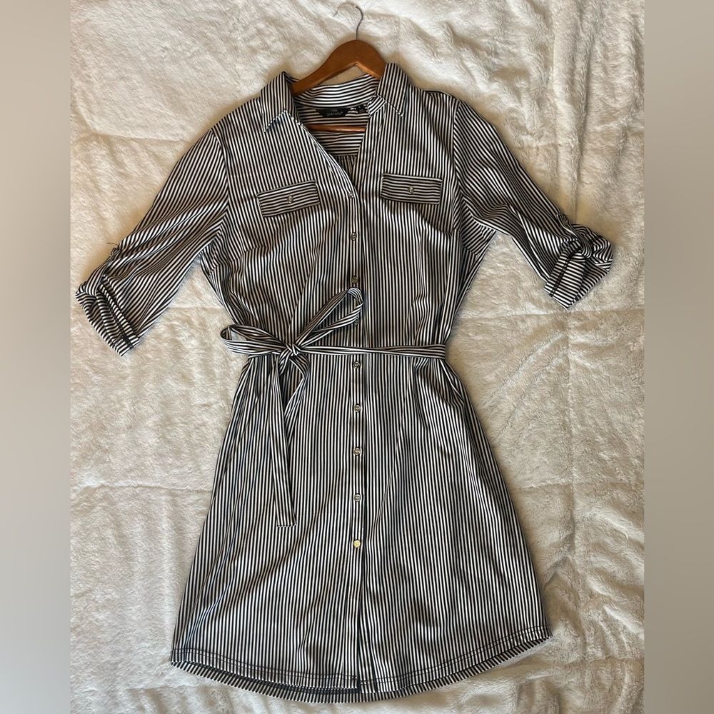 Striped high quality fabric, extra large dress